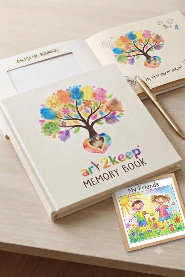 Semester memory book of a child's artwork